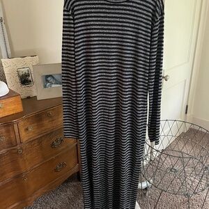Black and silver metallic strip dress